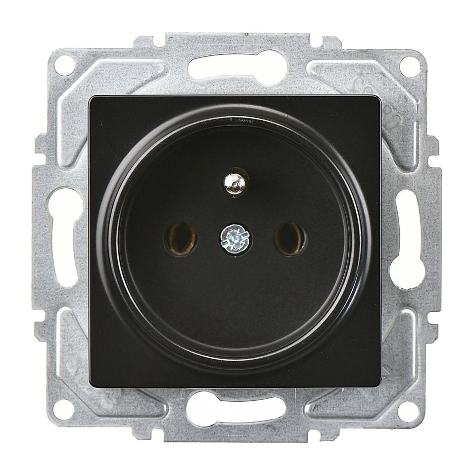 Günsan Eqona Metalik Siyah UPS Priz - 16A 250V - Klipsli