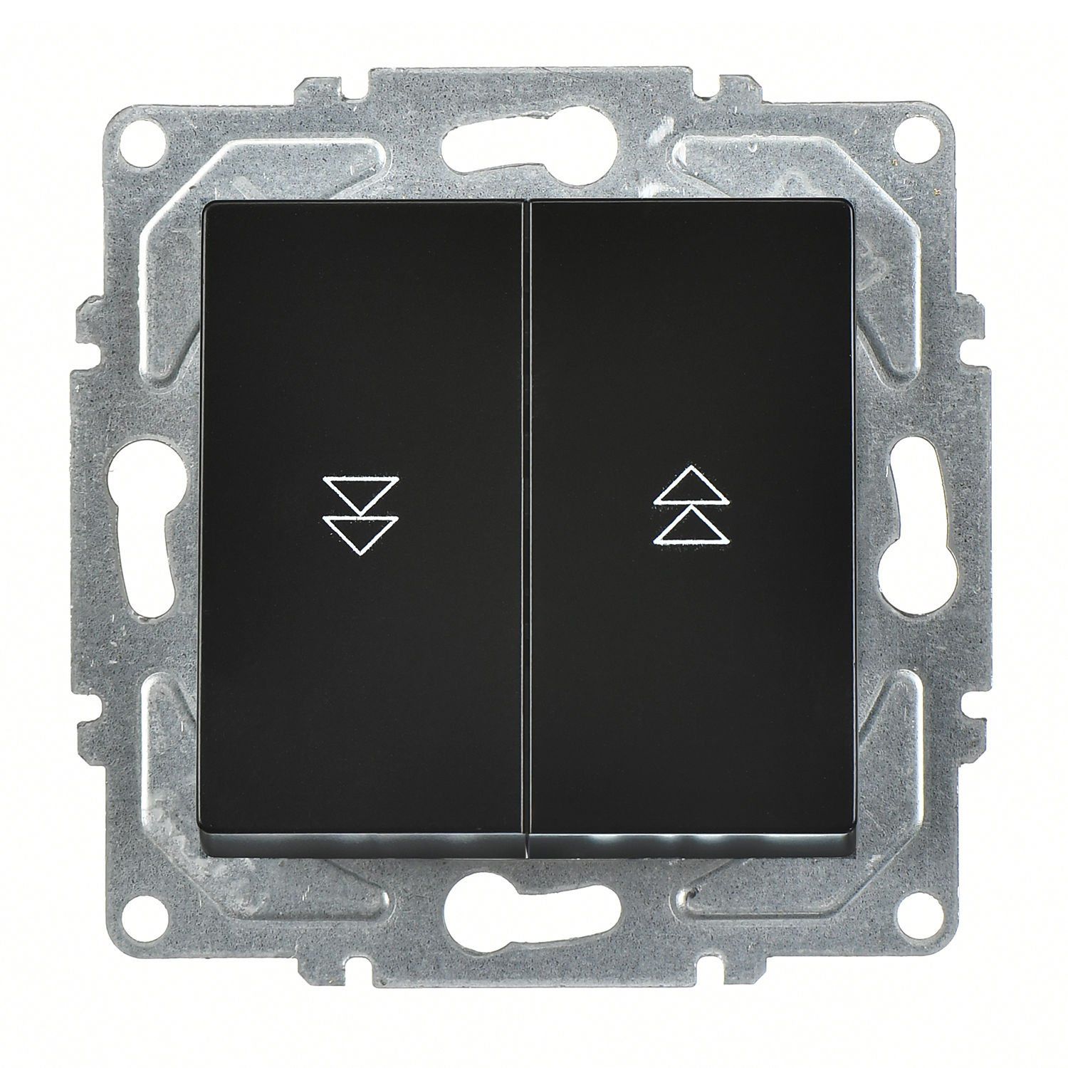 Günsan Eqona Metalik Siyah Jaluzi Kumanda Anahtarı - İki Düğmeli ve Klipsli 10AX 250V