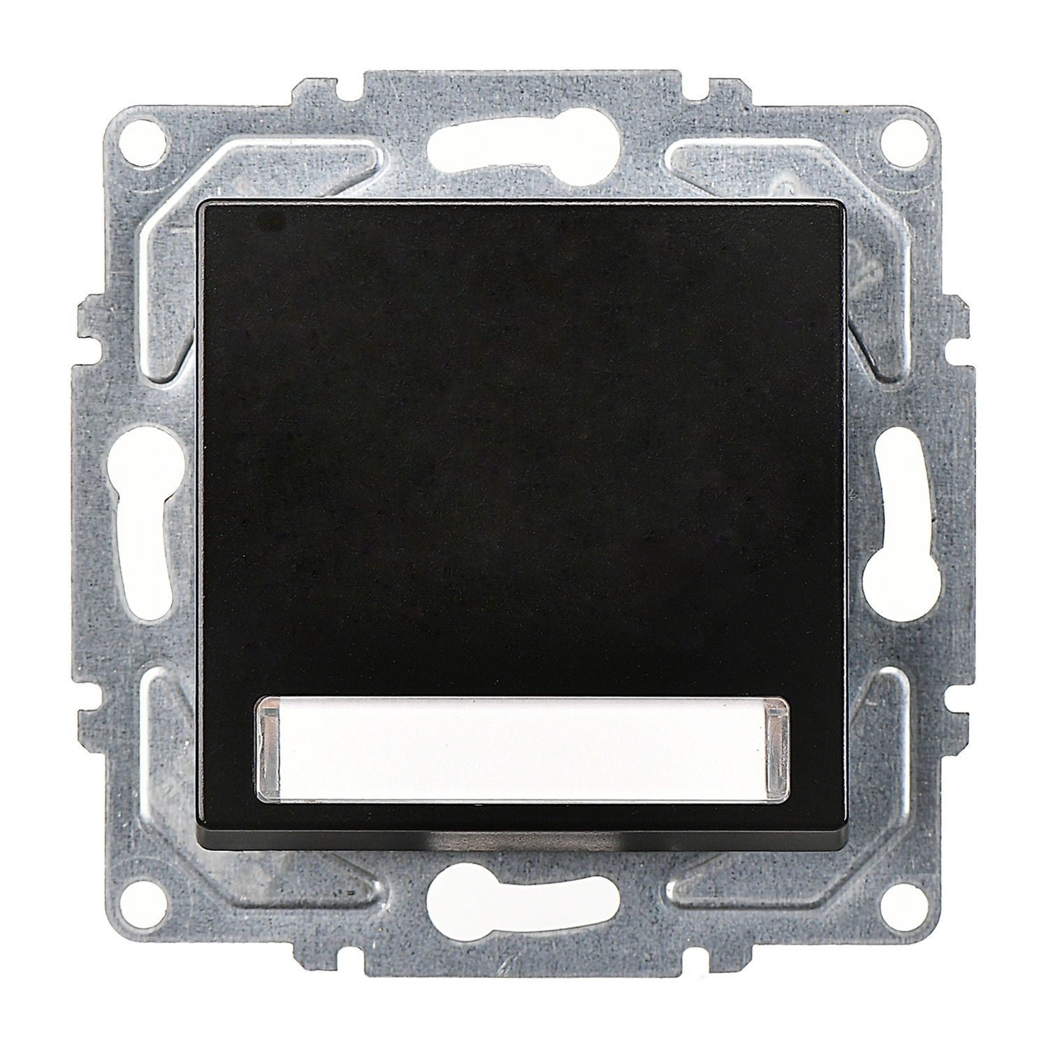 Günsan Eqona Metalik Siyah Klipsli Eqona Işıklı Etiketli Zil Butonu 12V