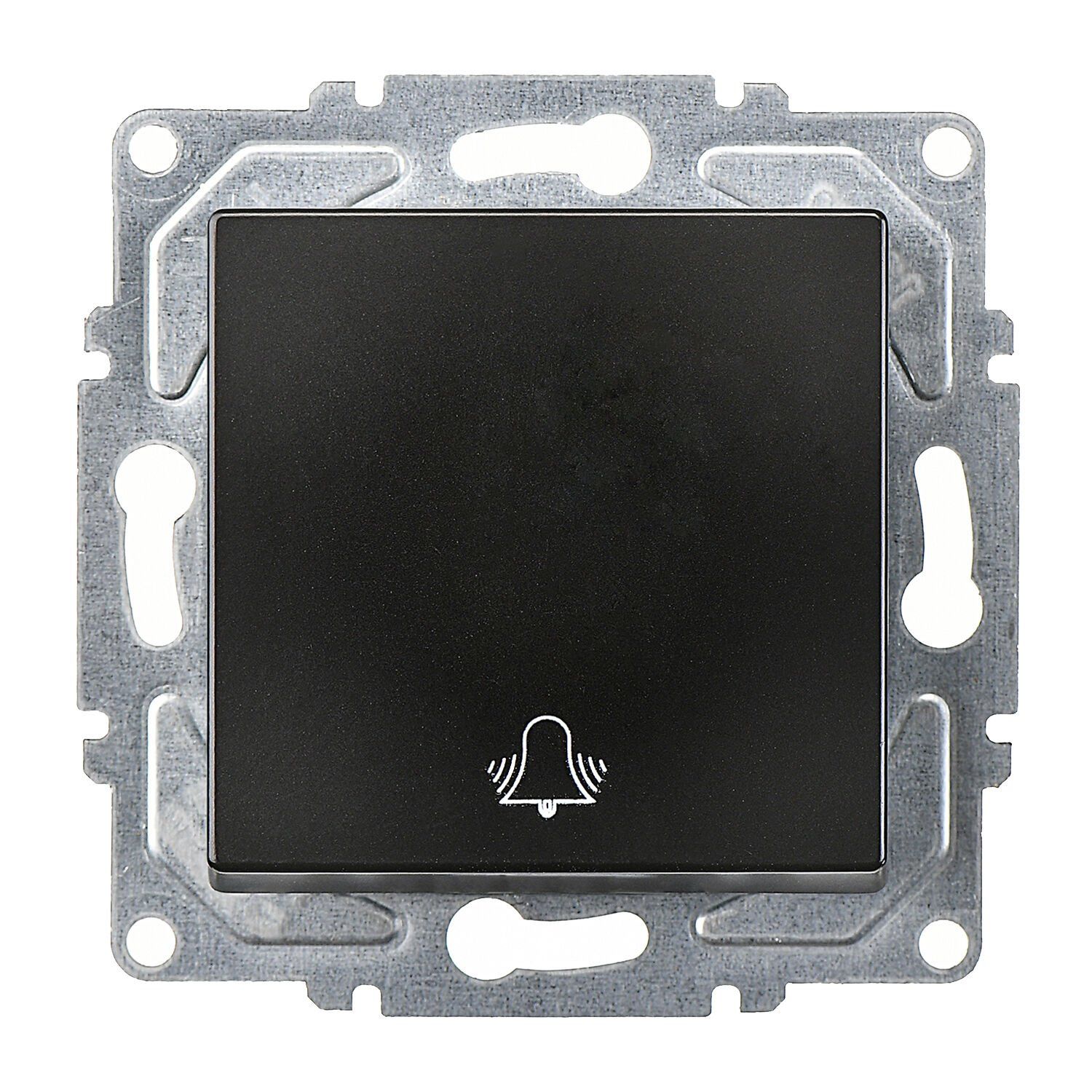 Günsan Eqona Metalik Siyah Klipsli Zil Butonu - 10AX 250V