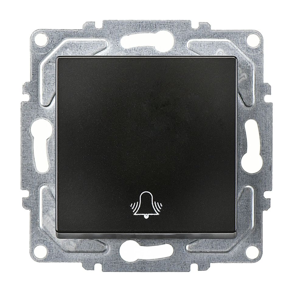 Günsan Eqona Metalik Siyah Klipsli Zil Butonu - 10AX 250V