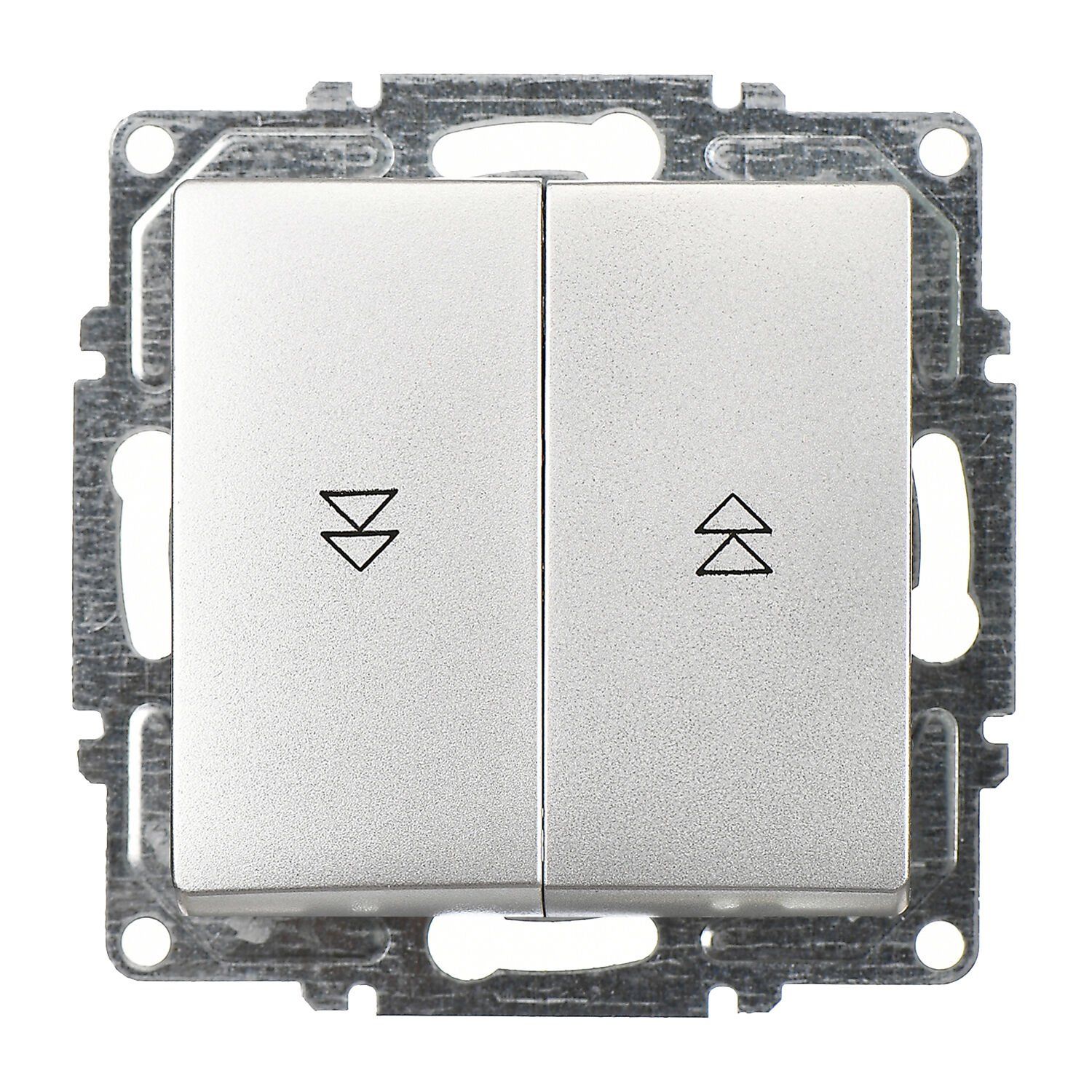 Günsan Visage Gümüş Jaluzi Kumanda Anahtarı - İki Düğmeli ve Klipsli 10AX 250V