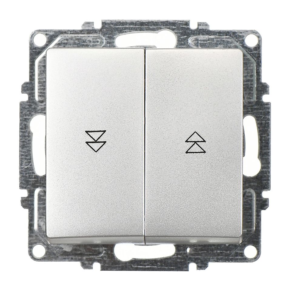 Günsan Visage Gümüş Jaluzi Kumanda Anahtarı - İki Düğmeli ve Klipsli 10AX 250V