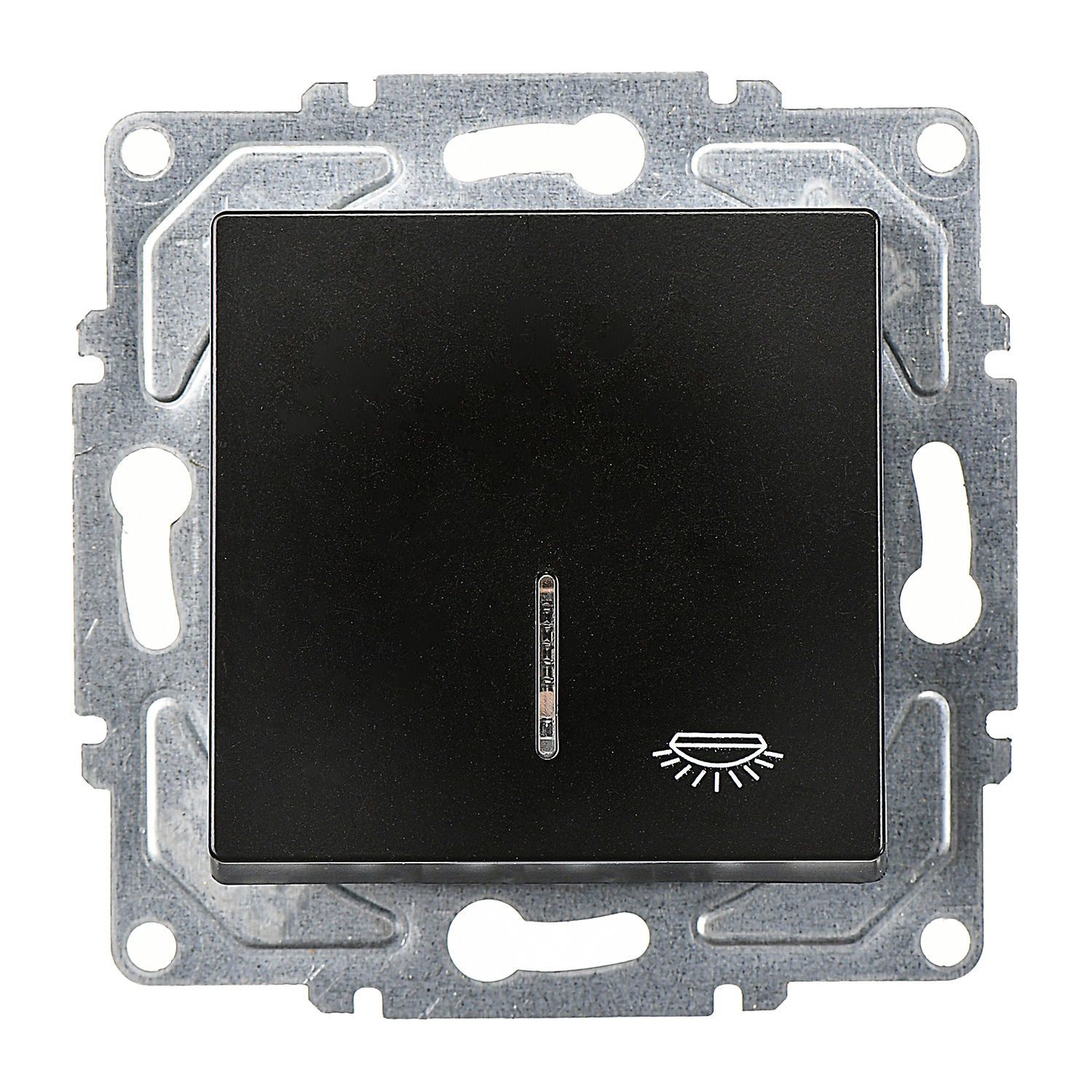 Günsan Eqona Metalik Siyah Klipsli Eqona Işıklı Liht Anahtar