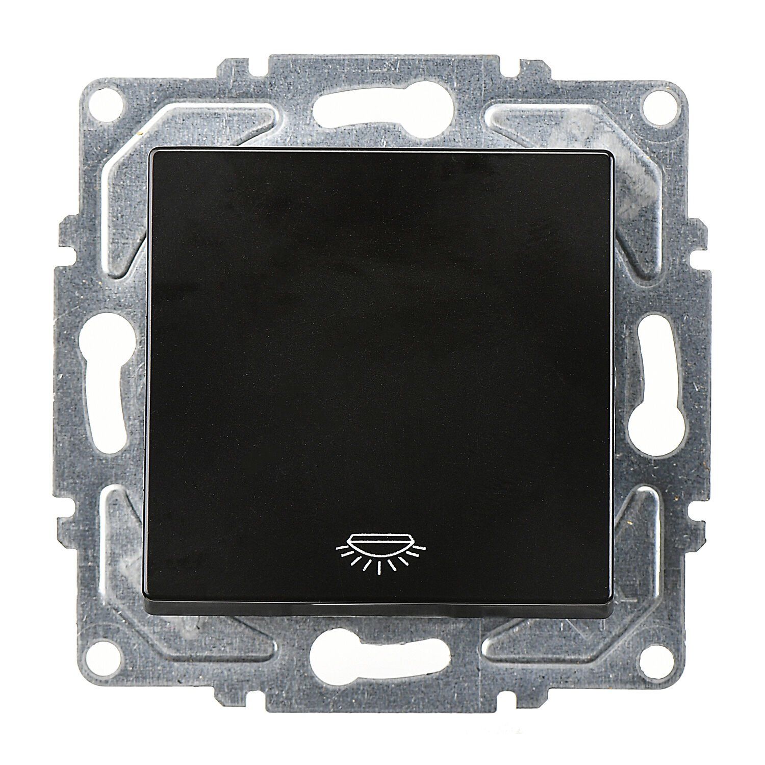 Günsan Eqona Metalik Siyah Klipsli Liht Anahtar 10AX 250V