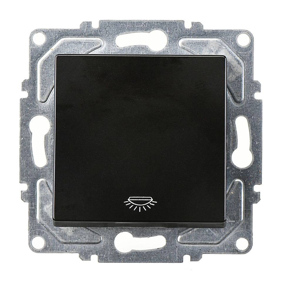 Günsan Eqona Metalik Siyah Klipsli Liht Anahtar 10AX 250V