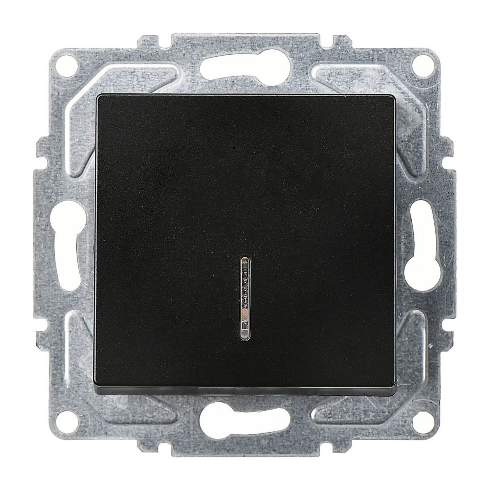 Günsan Eqona Metalik Siyah Klipsli Eqona Işıklı Anahtar