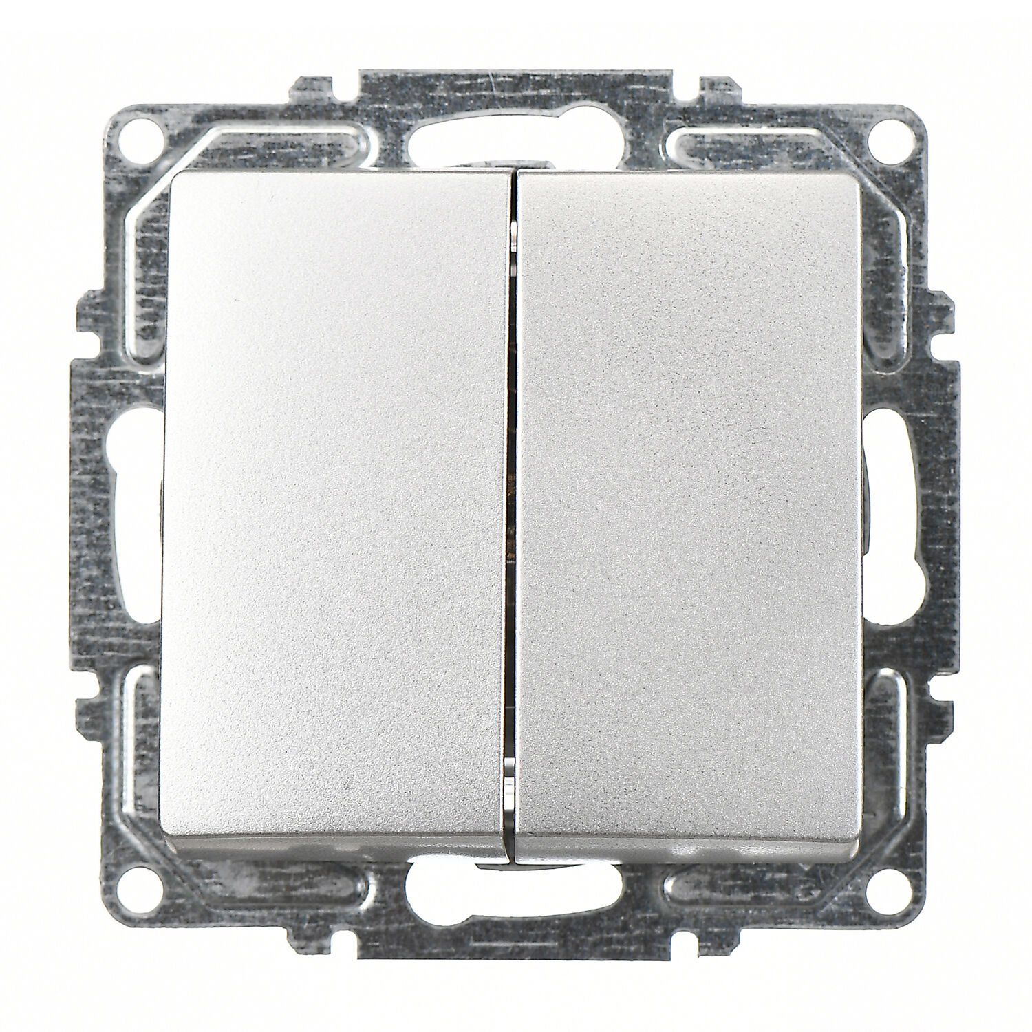 Günsan Visage Gümüş Klipsli Komütatör Anahtar 10AX 250V