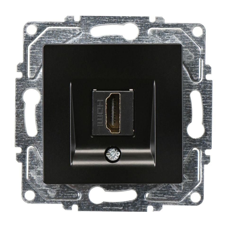 Günsan Eqona Metalik Siyah Vidalı HDMI Prizi