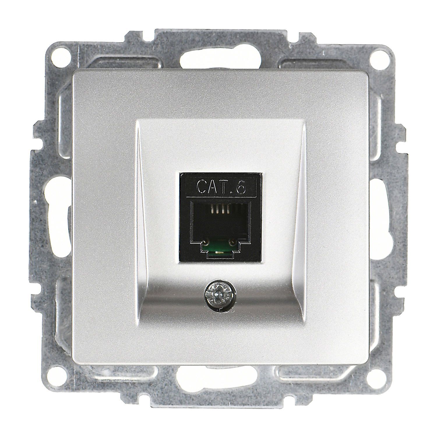 Günsan Visage Gümüş Vidalı Tekli Data Prizi (RJ45 Cat6)