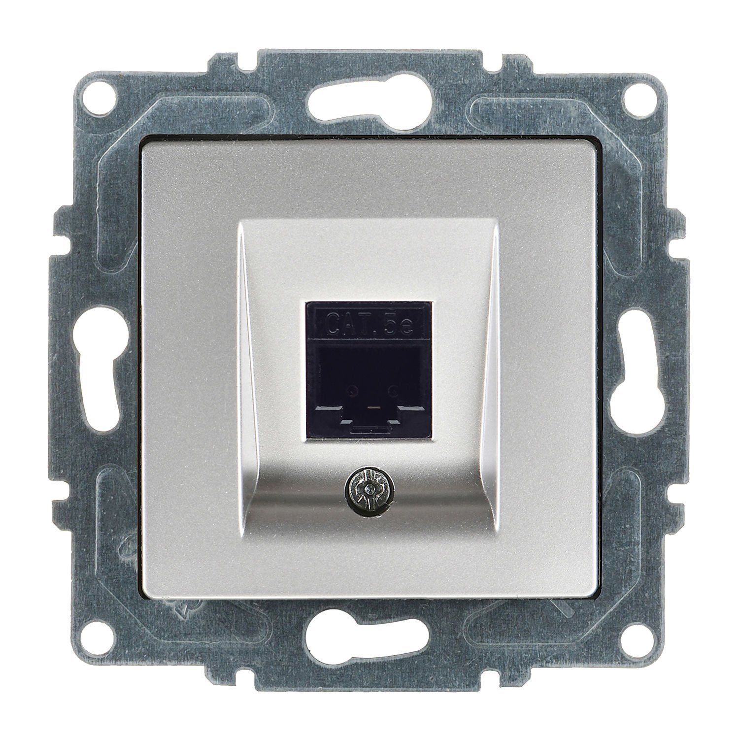 Günsan Visage Gümüş Vidalı Tekli Data Prizi (RJ45 Cat5E)