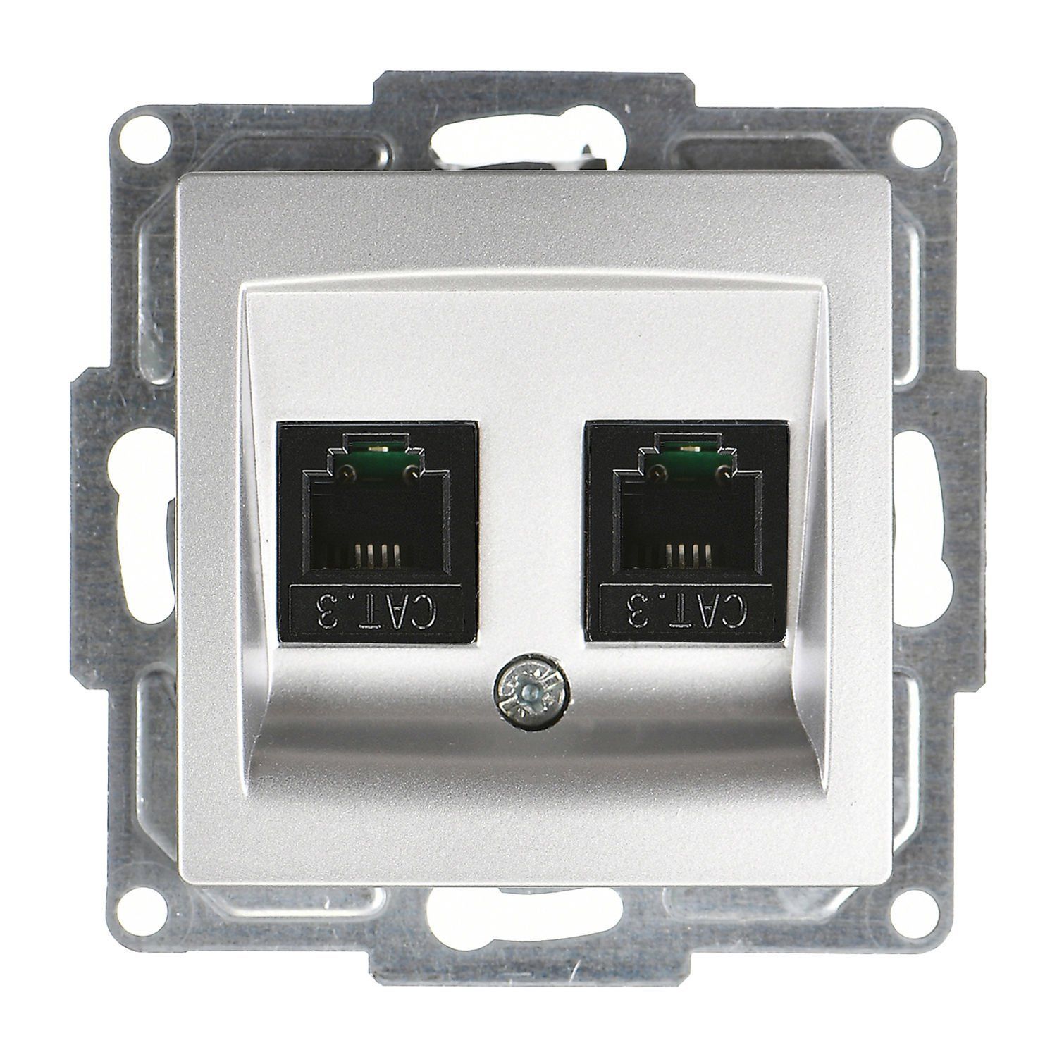 Günsan Visage İkili Nümeris Telefon Prizi (2 x Cat3) Gümüş