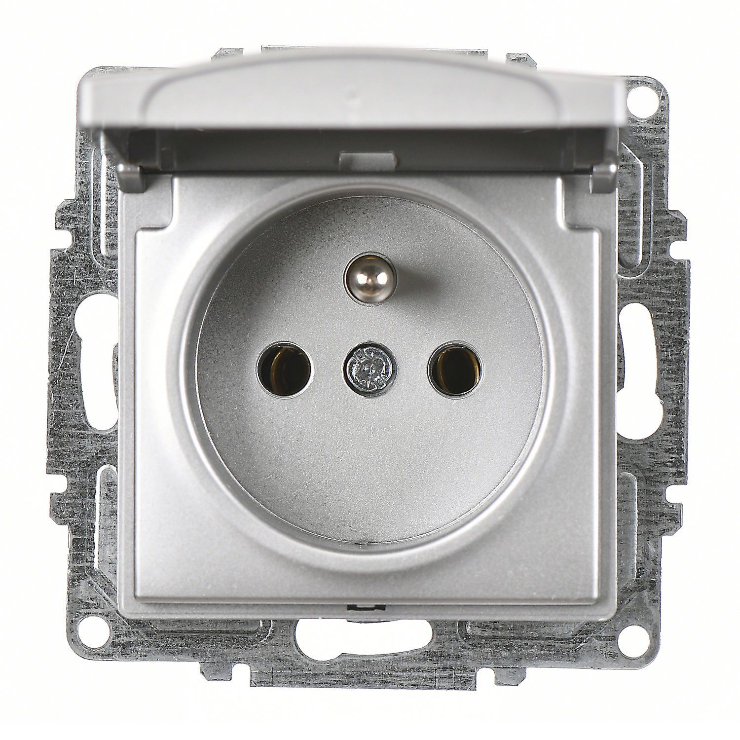 Günsan Visage Gümüş Kapaklı UPS Priz - 16A 250V - Vidalı