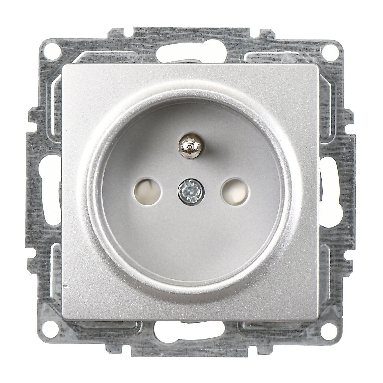 Günsan Visage Gümüş Çocuk Korumalı UPS Priz - 16A 250V - Vidalı