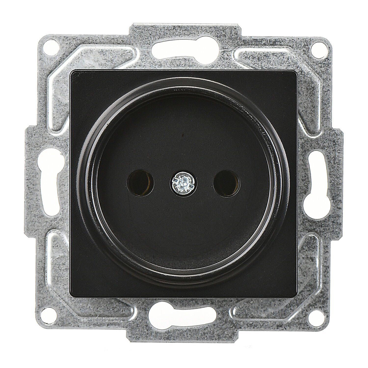 Günsan Eqona Metalik Siyah Priz - Vidalı