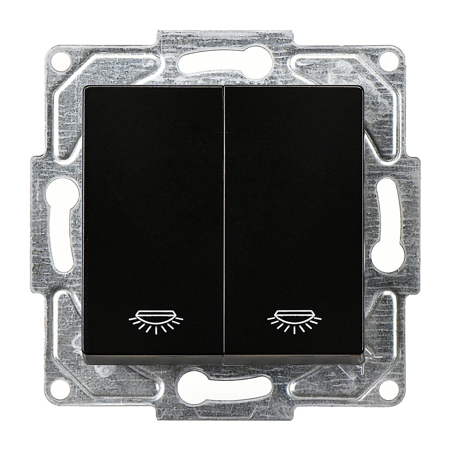 Günsan Eqona Metalik Siyah Vidalı Komütatör Liht Anahtar 10AX 250V