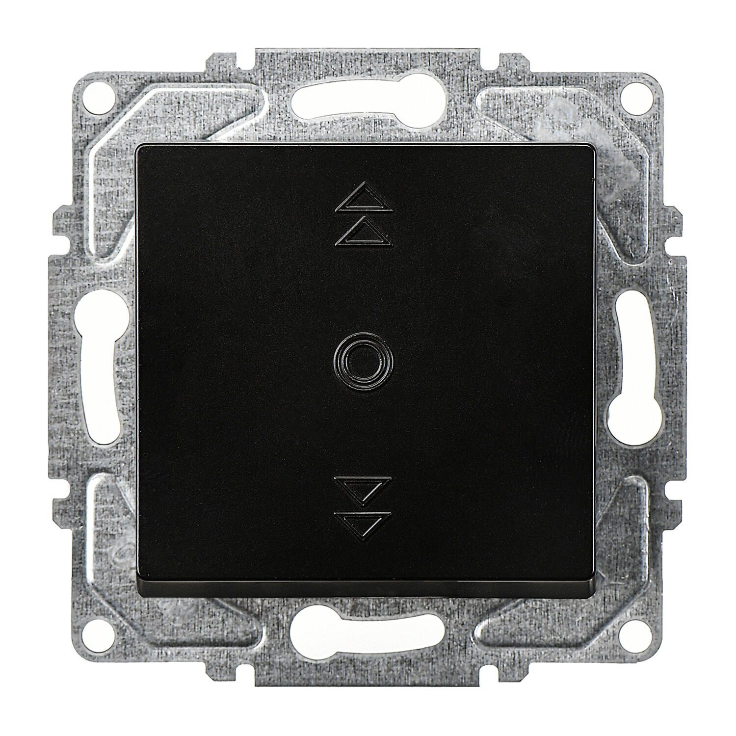 Günsan Eqona Metalik Siyah Vidalı Jaluzi Kumanda Anahtarı - Tek Düğmeli 10AX 250V