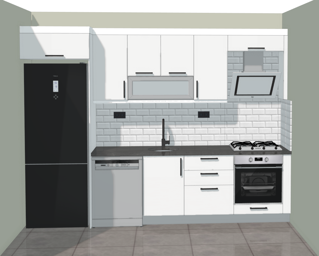 Mutfak Dolabı MDF Gövde HAYGLASS Kapak