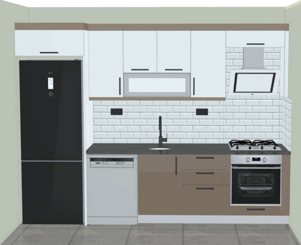 Mutfak Dolabı MDF Gövde LÜKS AKRİLİK Kapak