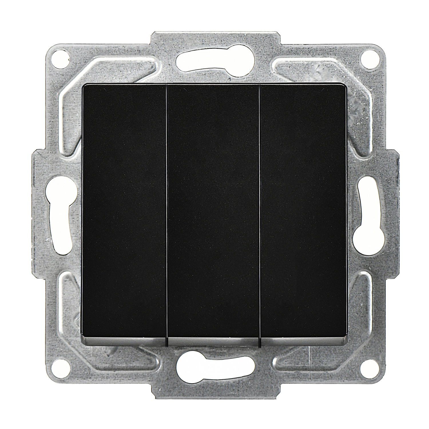 Günsan Eqona Metalik Siyah Vidalı Üçlü Anahtar 10AX 250V