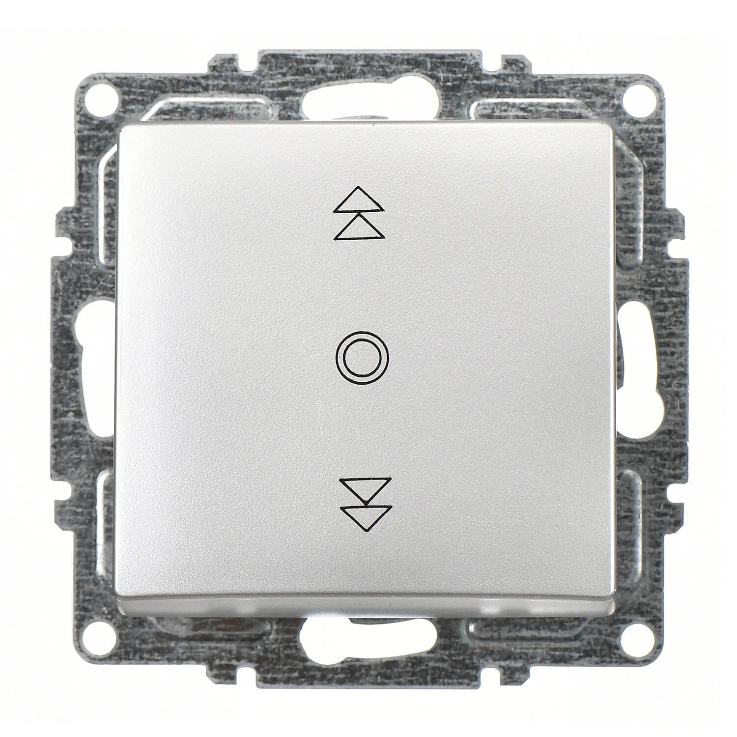 Günsan Visage Gümüş Vidalı Jaluzi Kumanda Anahtarı - Tek Düğmeli 10AX 250V