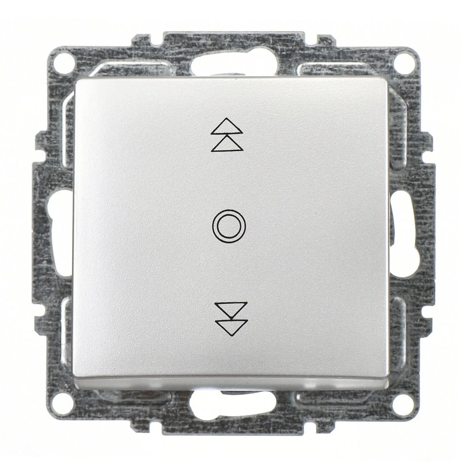 Günsan Visage Gümüş Vidalı Jaluzi Kumanda Anahtarı - Tek Düğmeli 10AX 250V