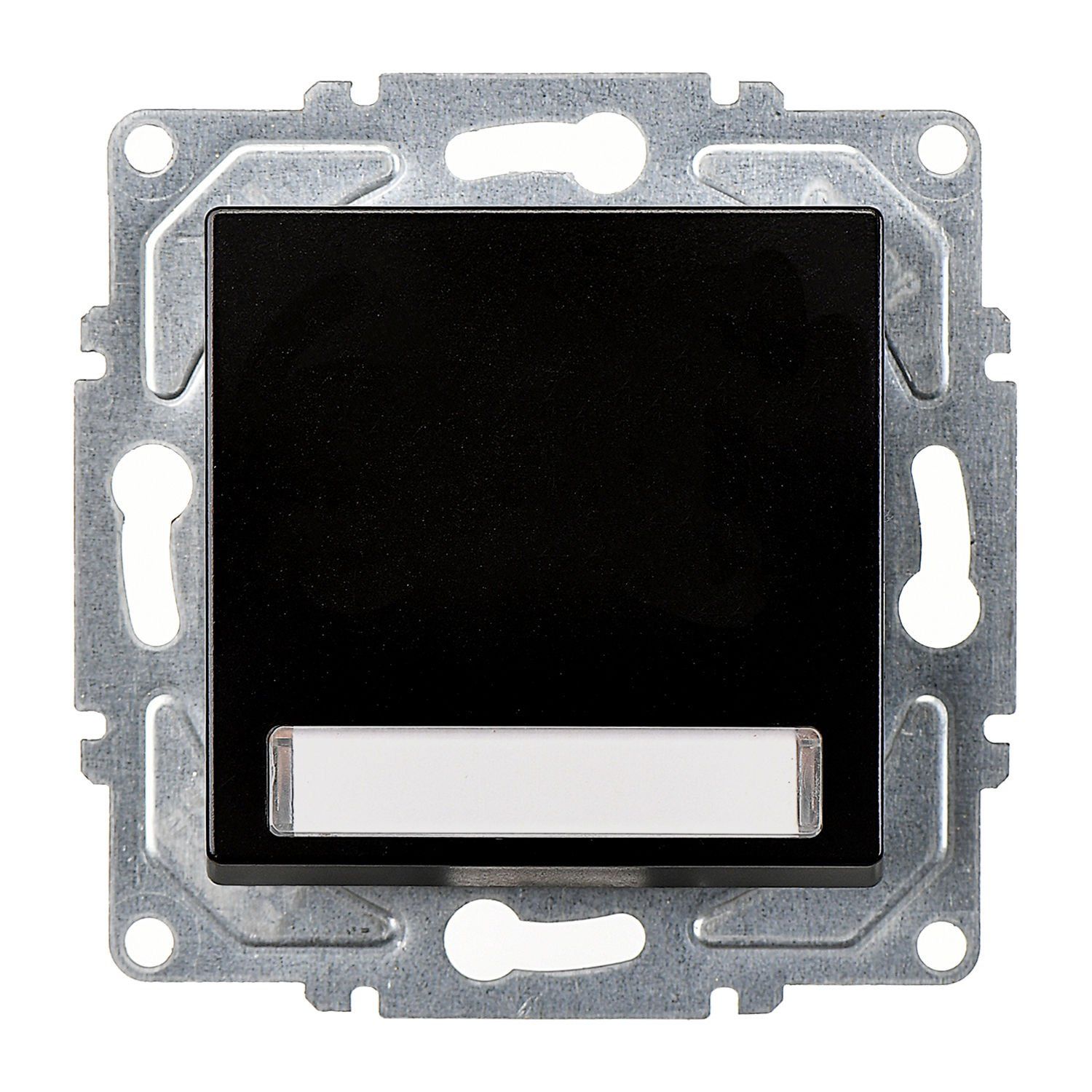 Günsan Eqona Metalik Siyah Vidalı Eqona Işıklı Etiketli Zil Butonu 12V