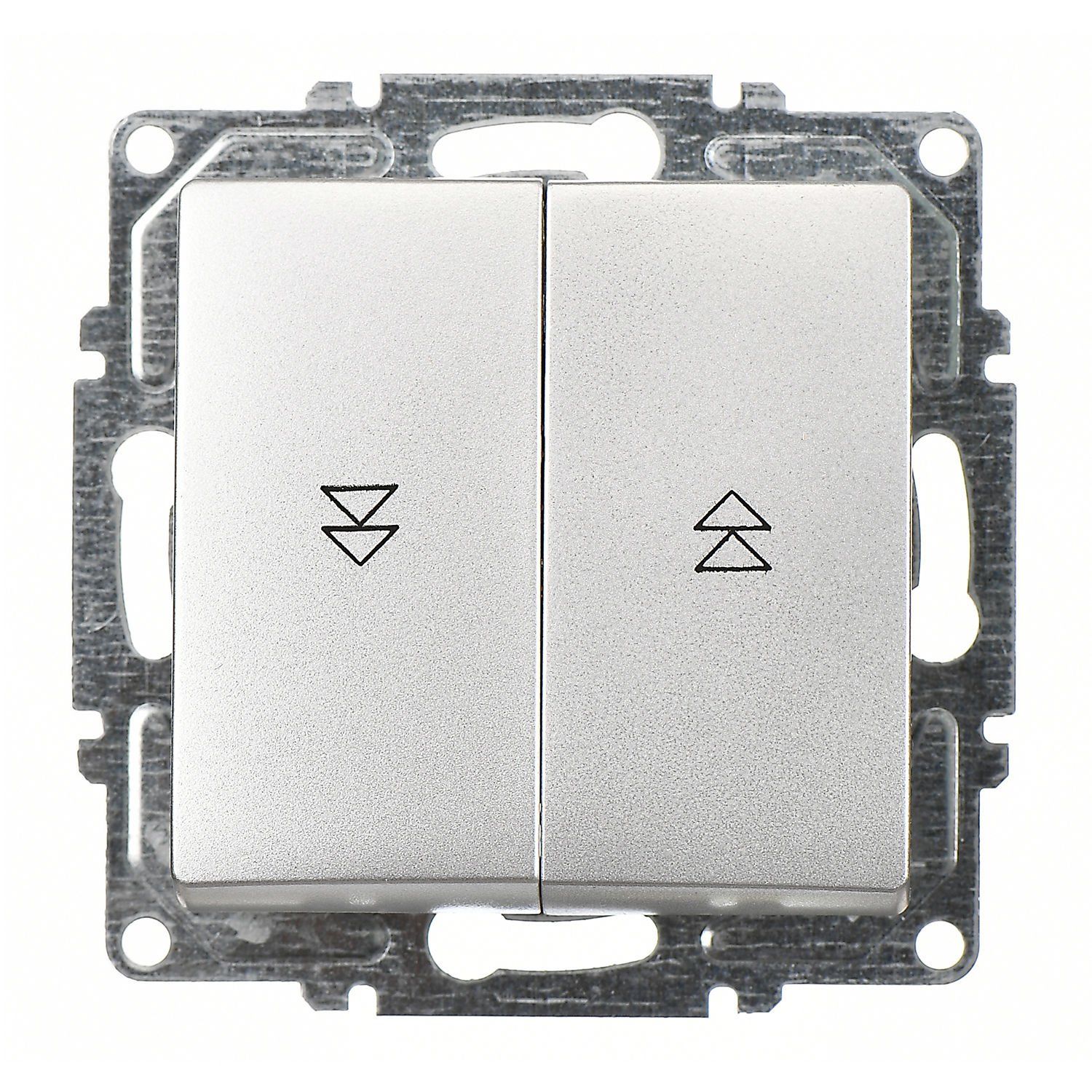 Günsan Visage Gümüş Vidalı Jaluzi Kumanda Anahtarı - İki Düğmeli 10AX 250V