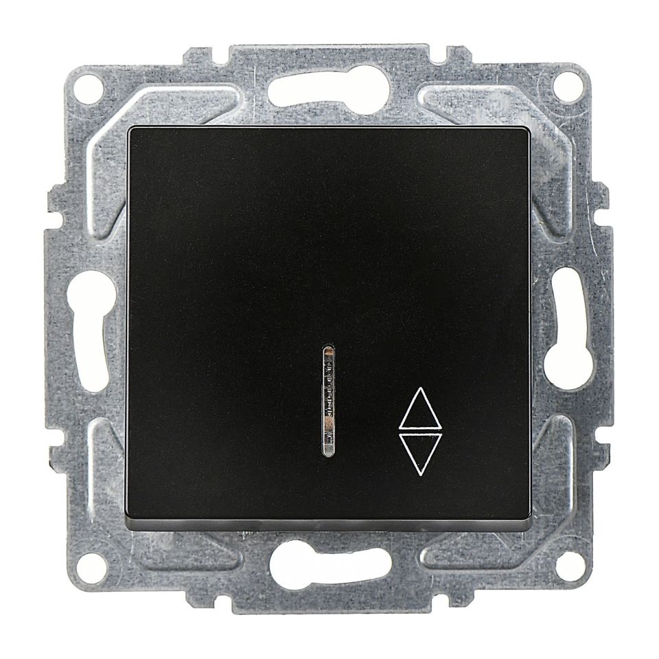 Günsan Eqona Metalik Siyah Vidalı Eqona Işıklı Vavien Anahtar