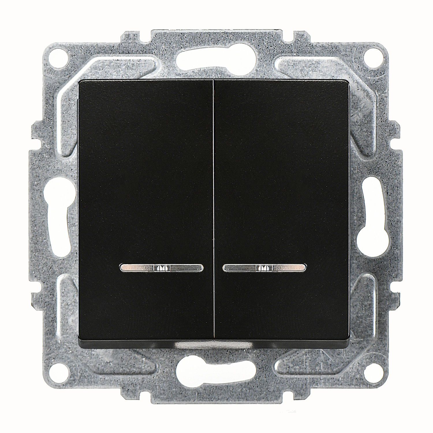 Günsan Eqona Metalik Siyah Vidalı Eqona Işıklı Komütatör