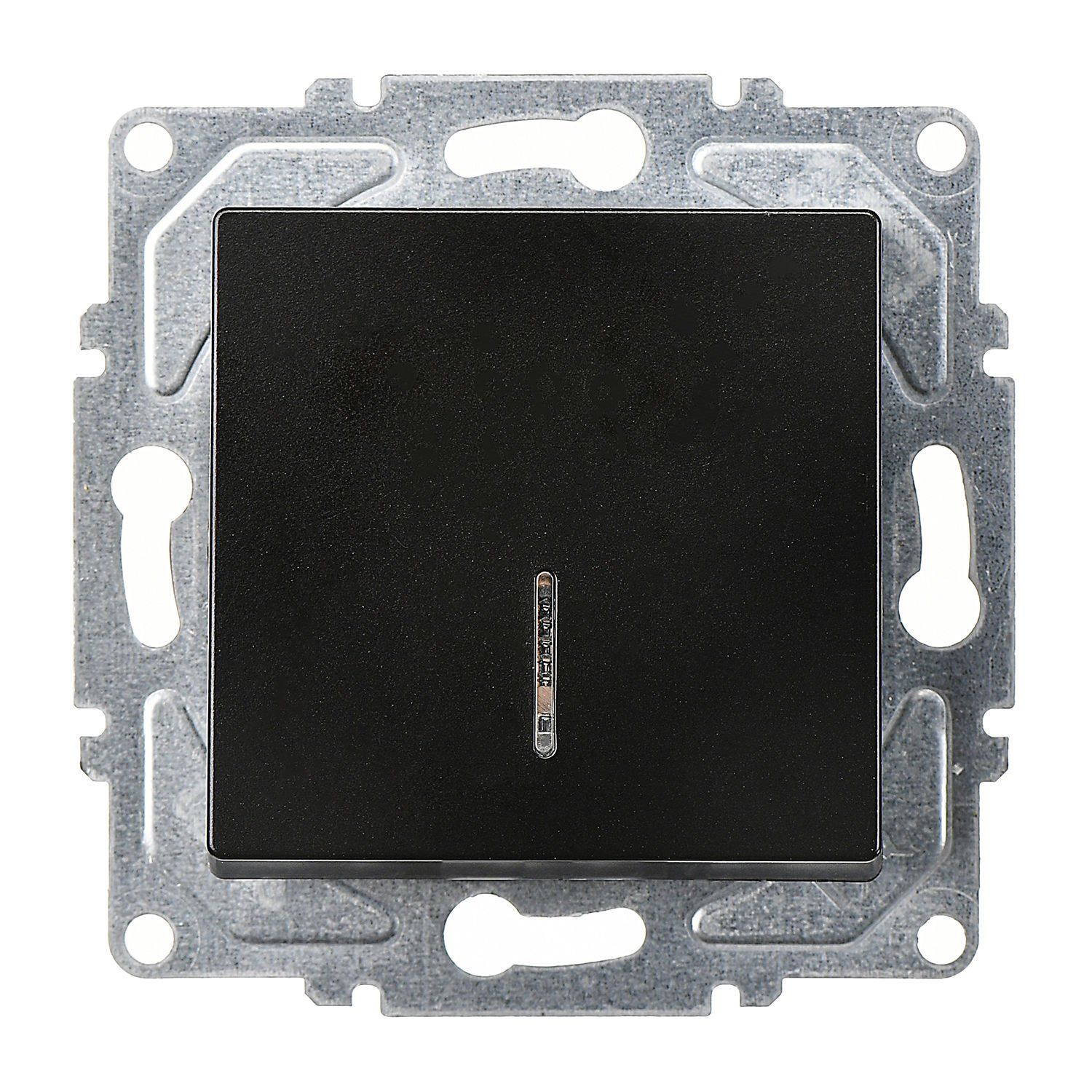 Günsan Eqona Metalik Siyah Vidalı Eqona Işıklı Anahtar