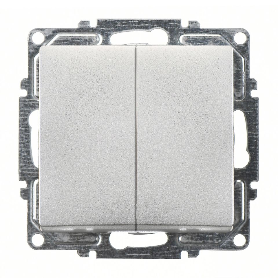 Günsan Visage Gümüş Vidalı Komütatör Anahtar 10AX 250V