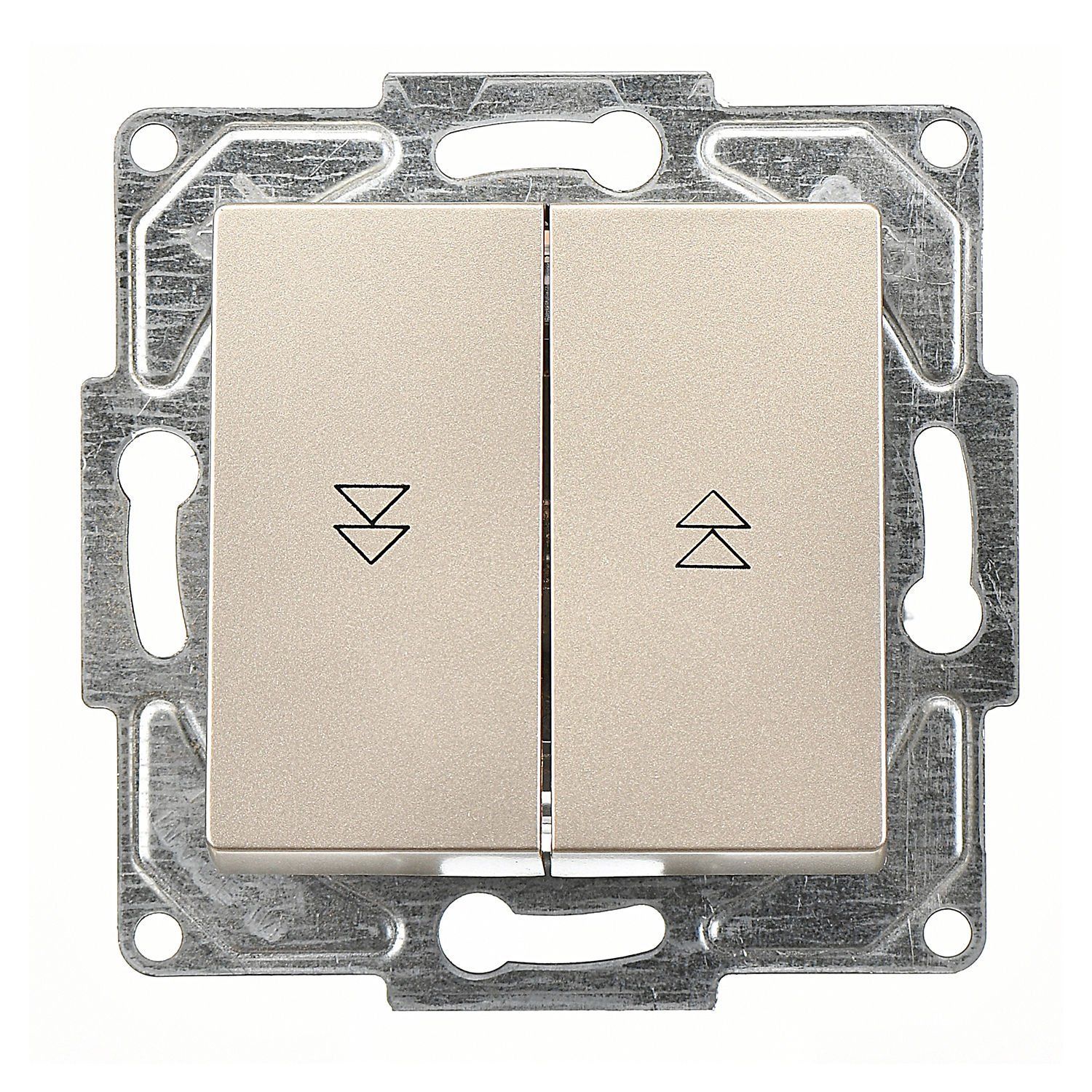 Günsan Eqona Metalik Bej Jaluzi Kumanda Anahtarı - İki Düğmeli ve Klipsli 10AX 250V