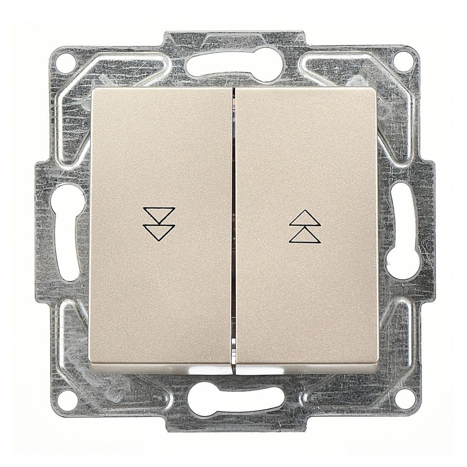 Günsan Eqona Metalik Bej Jaluzi Kumanda Anahtarı - İki Düğmeli ve Klipsli 10AX 250V