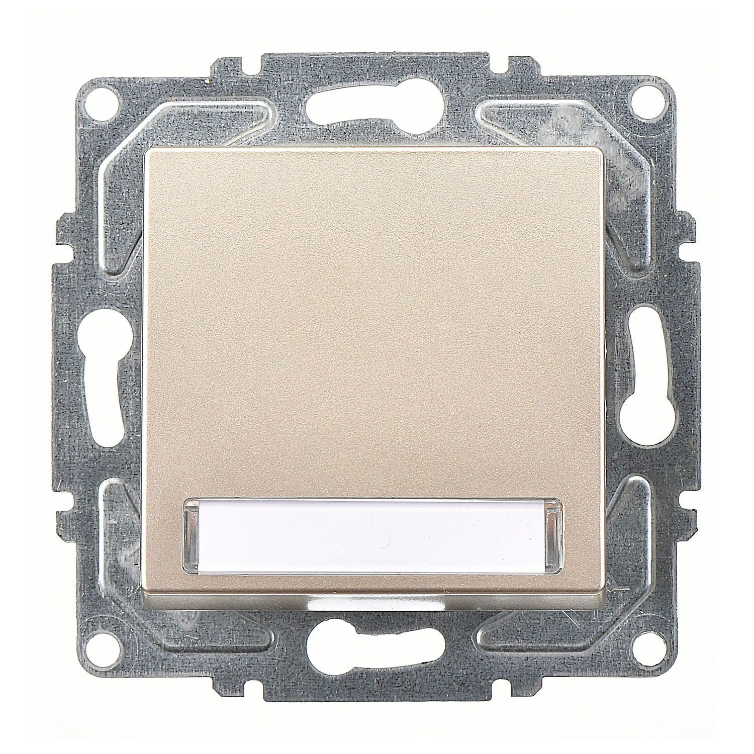 Günsan Eqona Metalik Bej Klipsli Eqona Işıklı Etiketli Zil Butonu 12V + Tuş/Kapak)