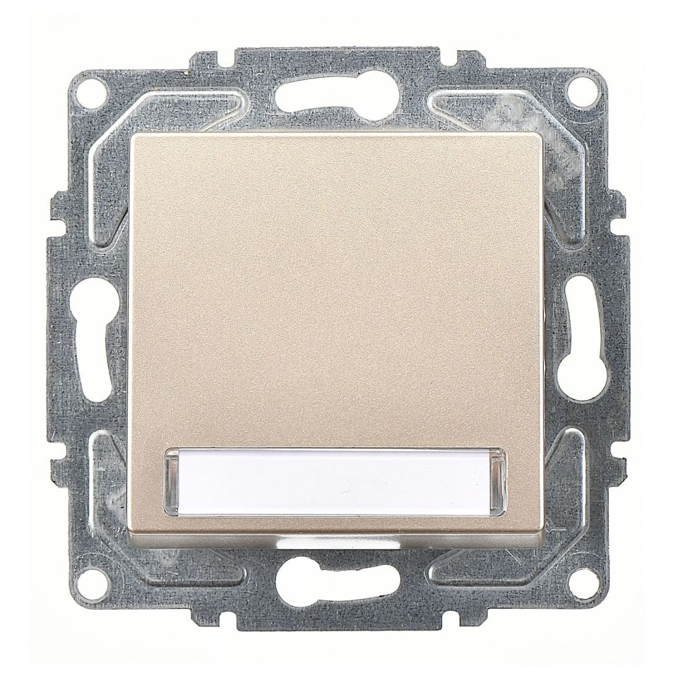 Günsan Eqona Metalik Bej Klipsli Eqona Işıklı Etiketli Zil Butonu 12V + Tuş/Kapak)