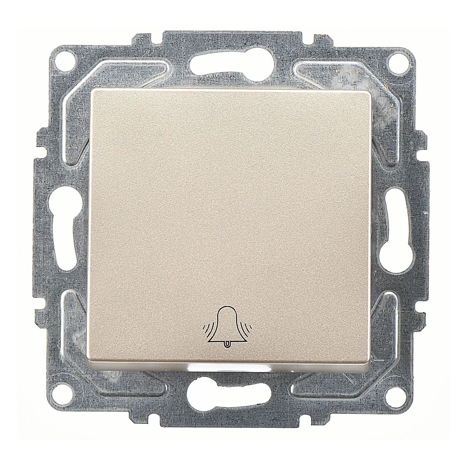 Günsan Eqona Metalik Bej Klipsli Zil Butonu - 10AX 250V