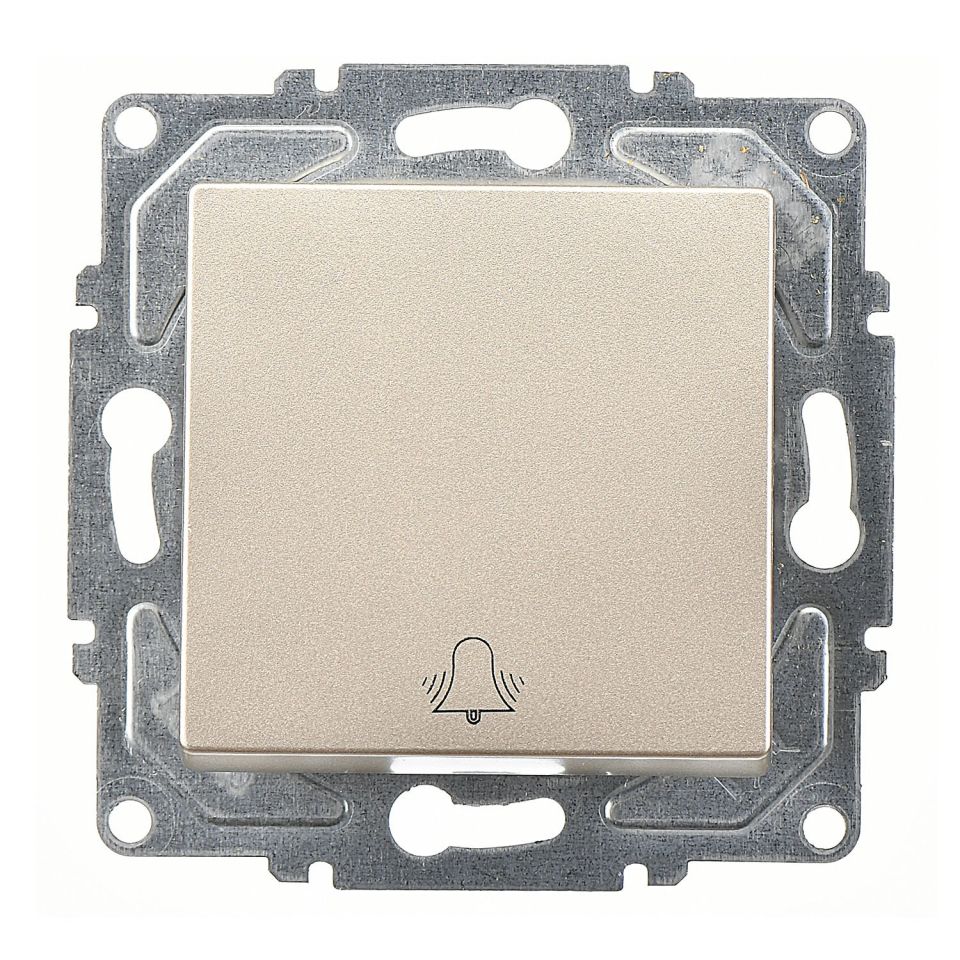 Günsan Eqona Metalik Bej Klipsli Zil Butonu - 10AX 250V