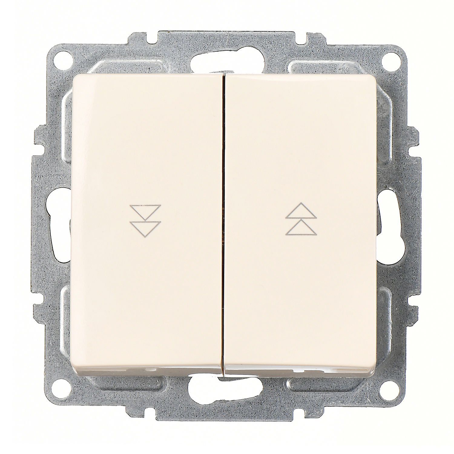 Günsan Visage Krem Jaluzi Kumanda Anahtarı - İki Düğmeli ve Klipsli 10AX 250V