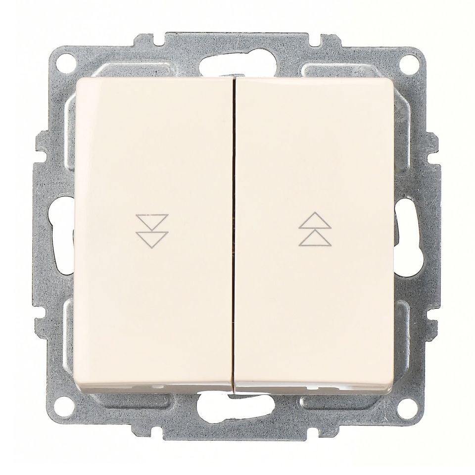 Günsan Visage Krem Jaluzi Kumanda Anahtarı - İki Düğmeli ve Klipsli 10AX 250V