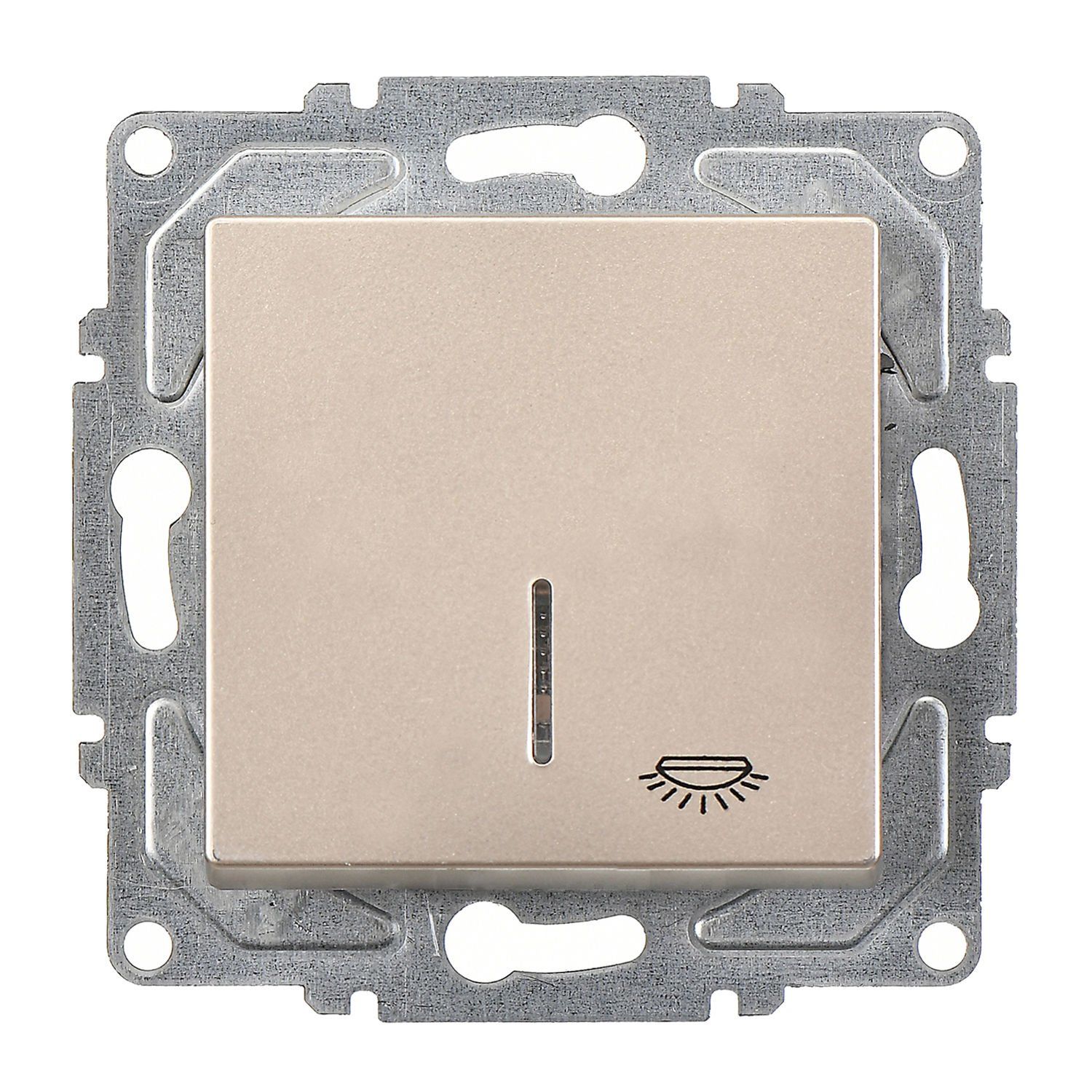 Günsan Eqona Metalik Bej Klipsli Eqona Işıklı Liht Anahtar