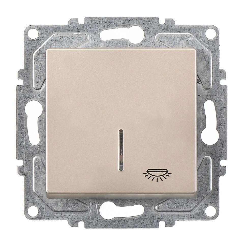 Günsan Eqona Metalik Bej Klipsli Eqona Işıklı Liht Anahtar