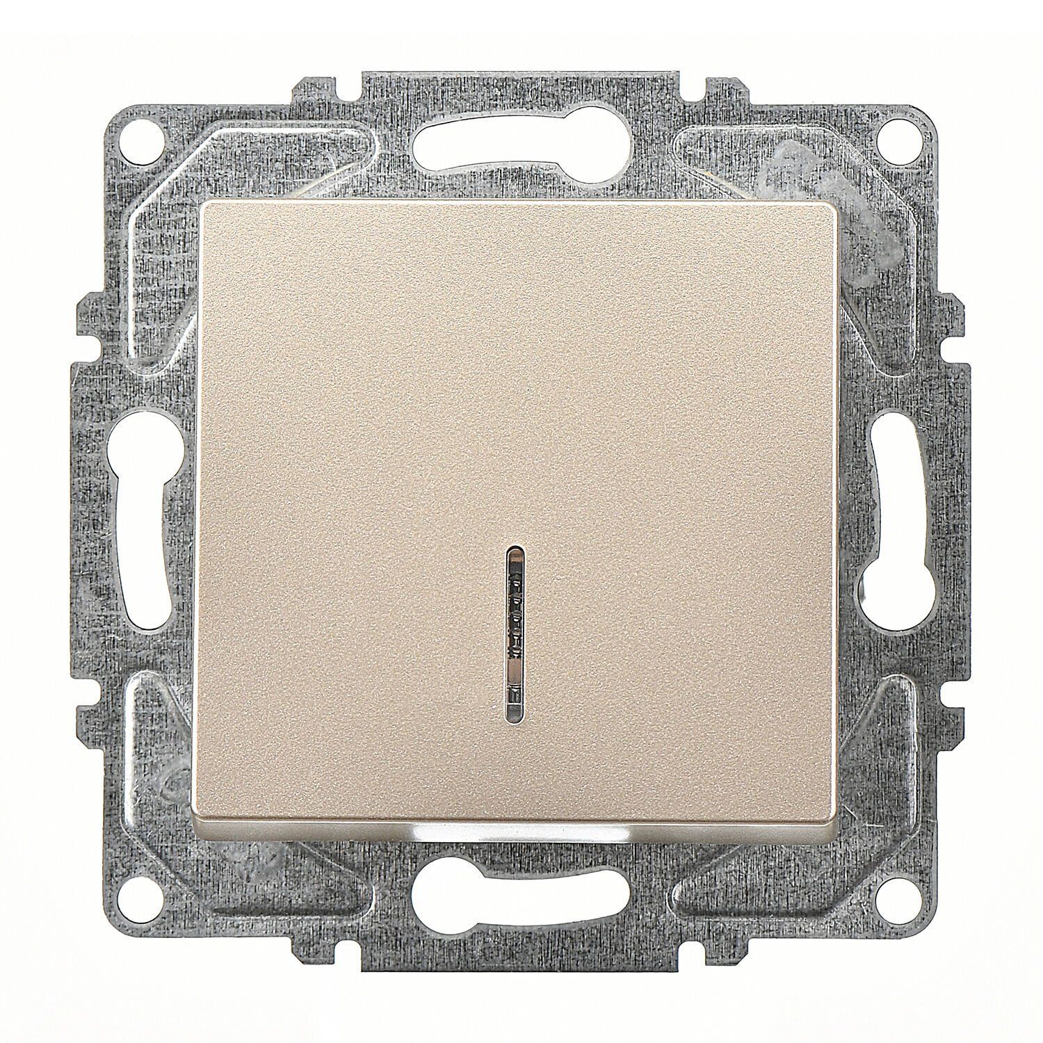 Günsan Eqona Metalik Bej Klipsli Eqona Işıklı Anahtar