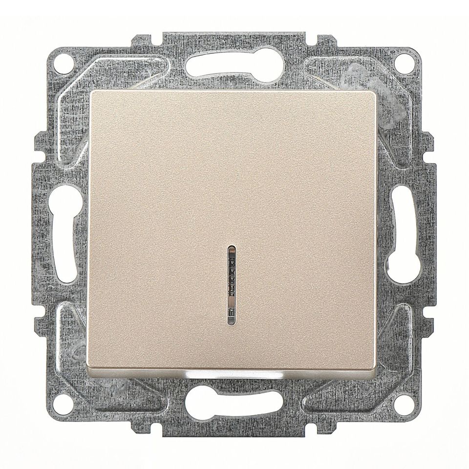 Günsan Eqona Metalik Bej Klipsli Eqona Işıklı Anahtar