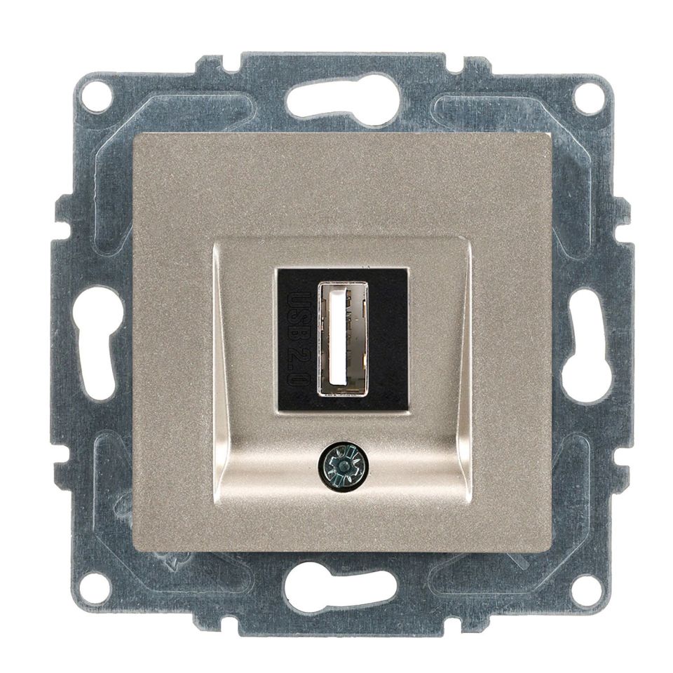 Günsan Eqona Metalik Bej Vidalı USB Data Prizi