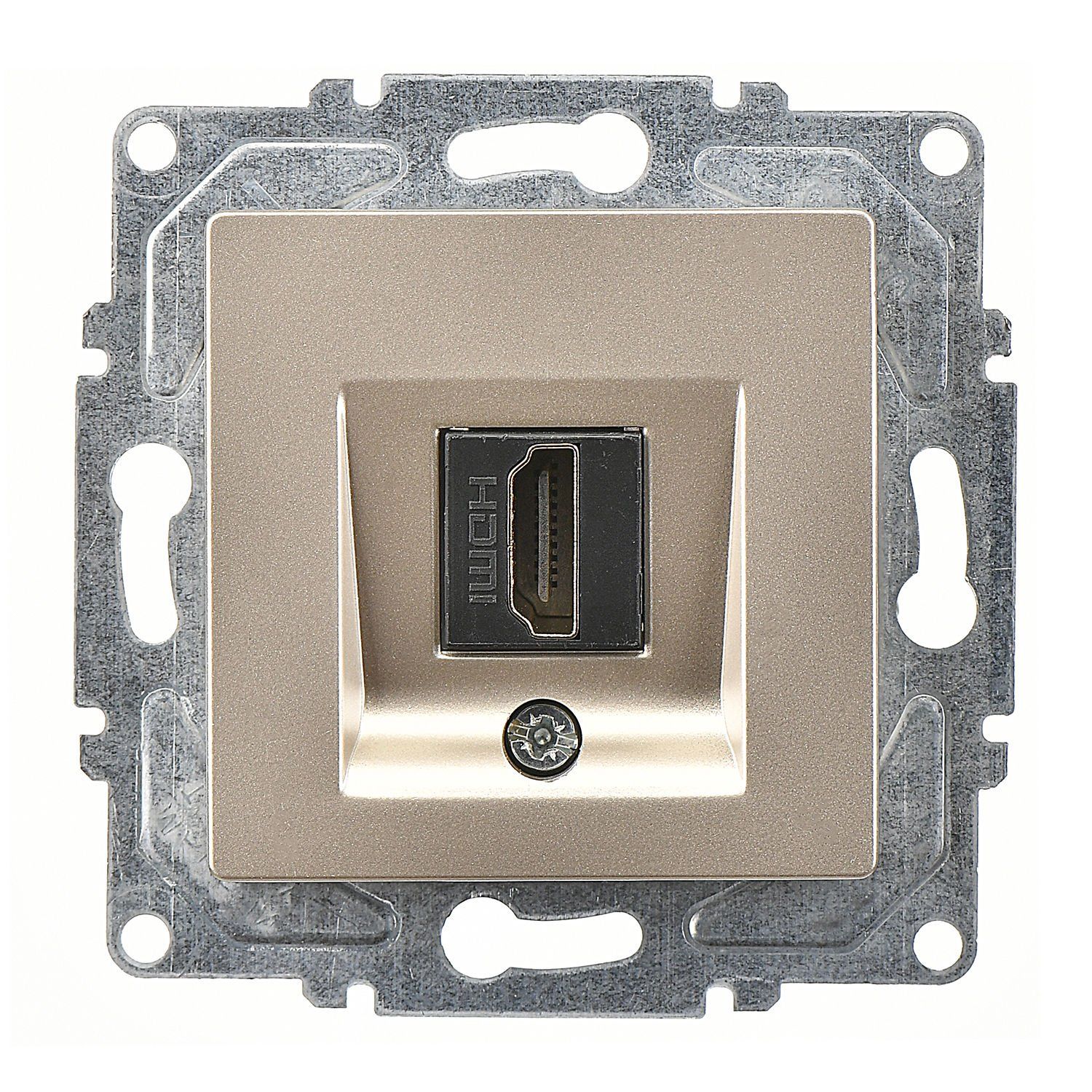 Günsan Eqona Metalik Bej Vidalı HDMI Prizi