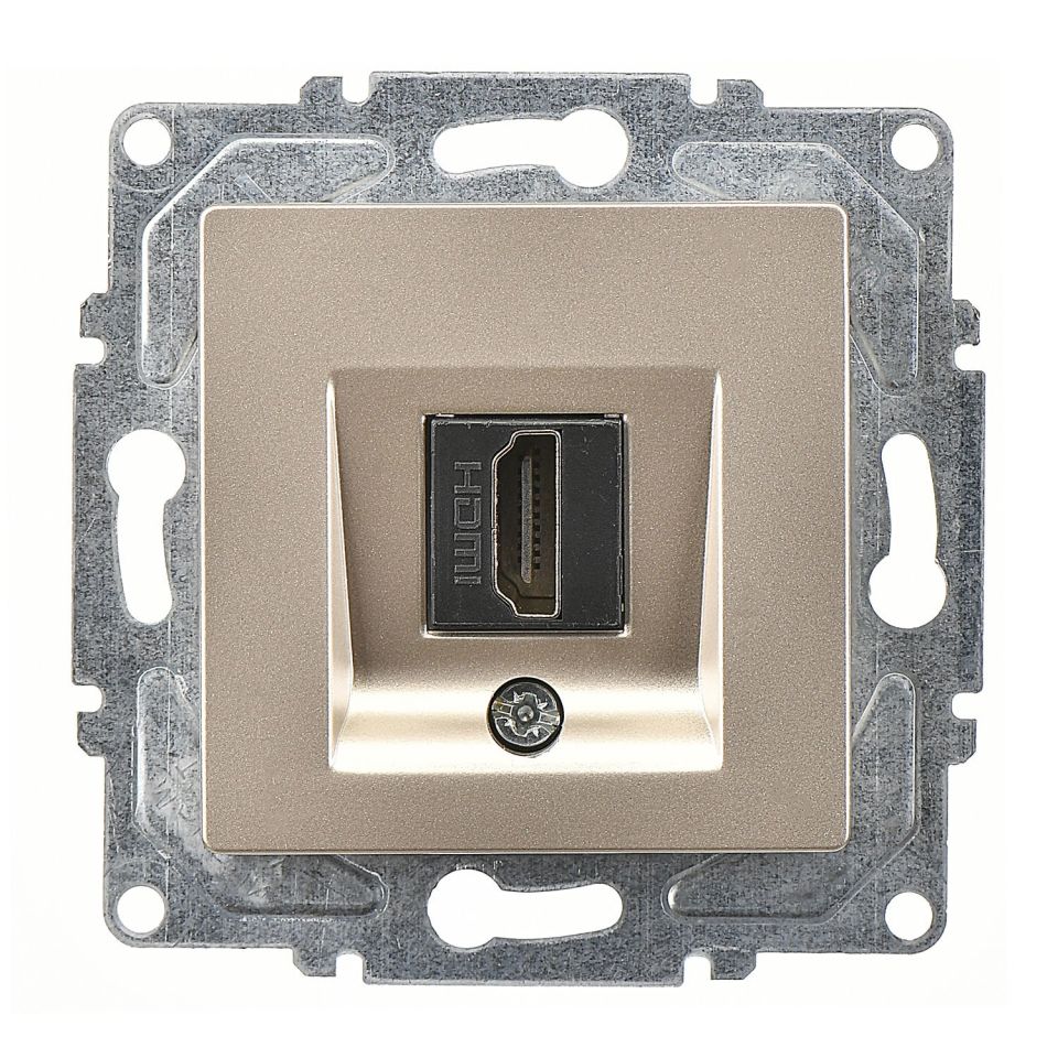 Günsan Eqona Metalik Bej Vidalı HDMI Prizi