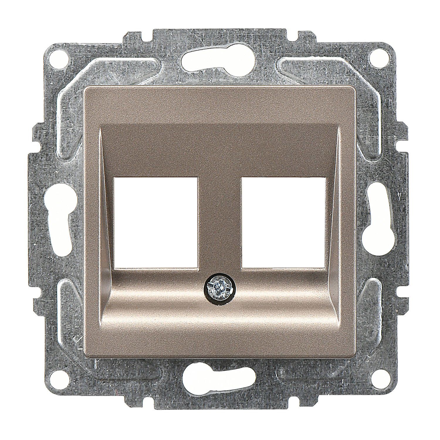 Günsan Eqona Metalik Bej Vidalı İkili Data Priz - Jaksız