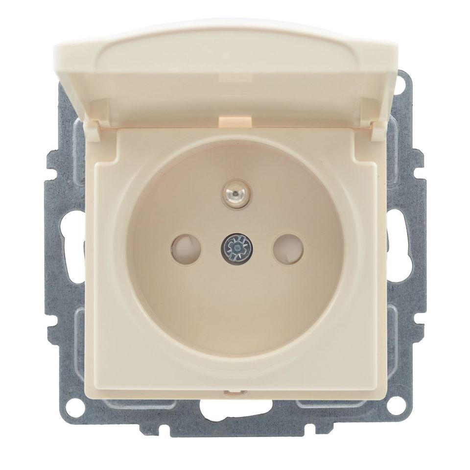 Günsan Visage Çocuk Korumalı Kapaklı UPS Priz (klipsli) Krem