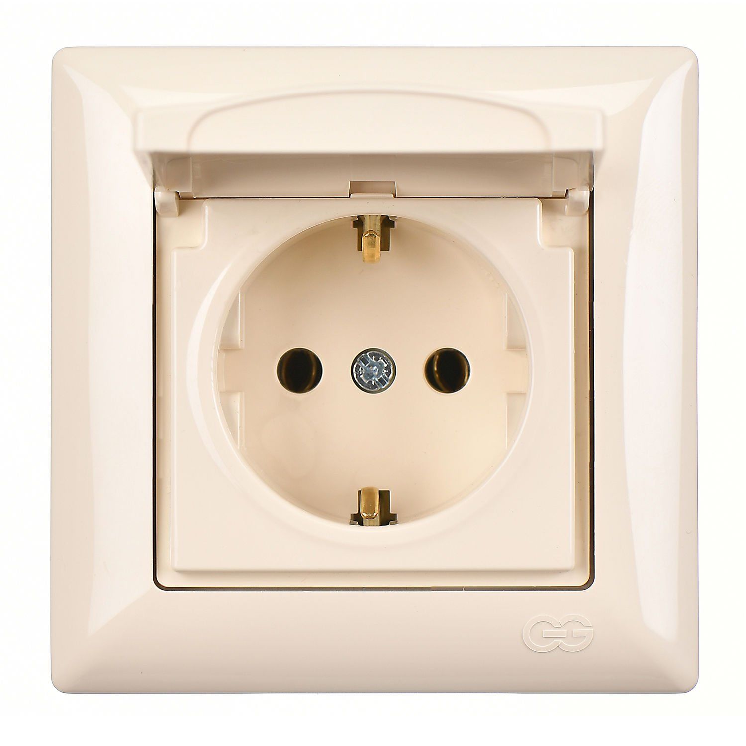 Günsan Visage Kapaklı Topraklı Priz (klipsli) Krem